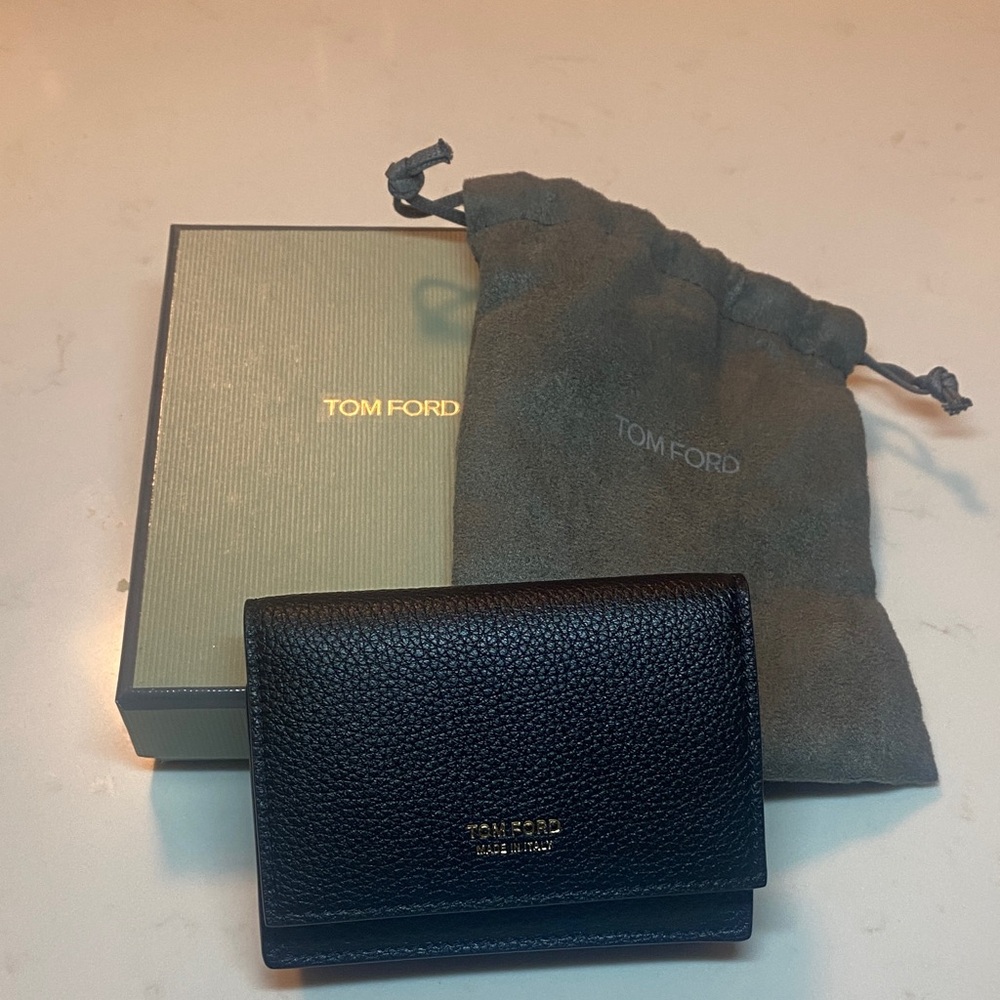 Tom Ford Black Leather Card Holder